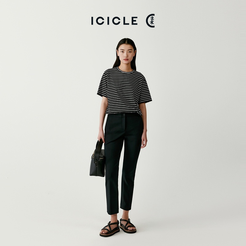 【之禾经典】ICICLE之禾女装弹力羊毛罗马布直筒裤时尚休闲0211