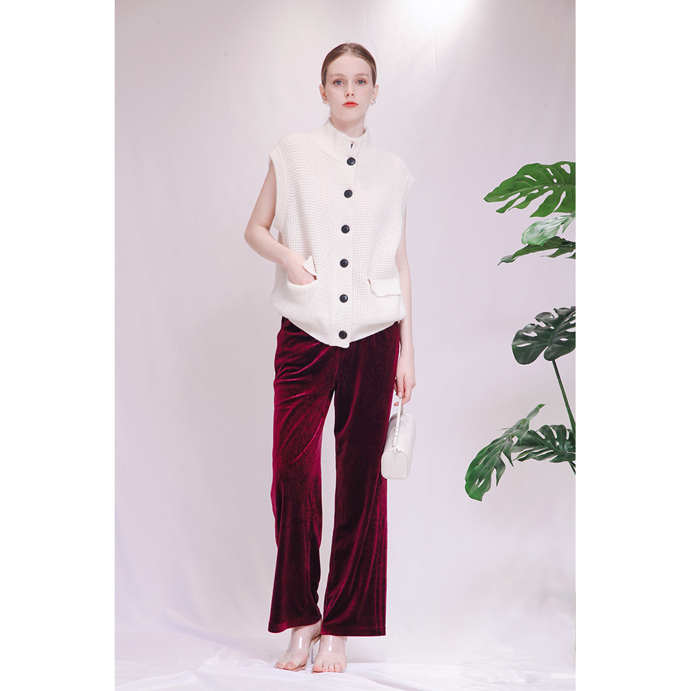 玉兰悠悠时尚秋冬款"庄园女主"羊绒高领马甲秋冬休闲无袖背心女