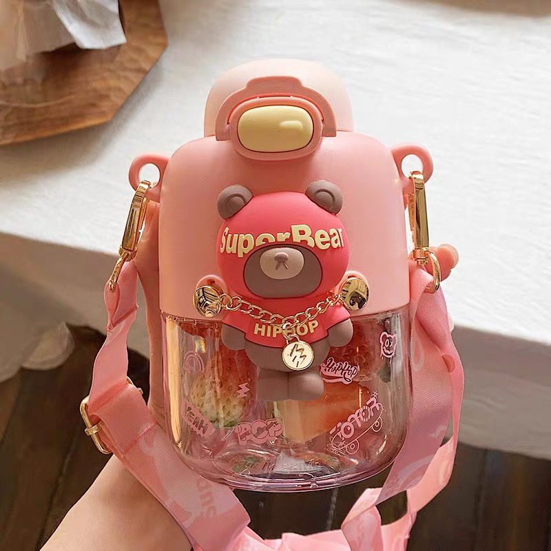 可爱小熊杯潮酷吸管杯