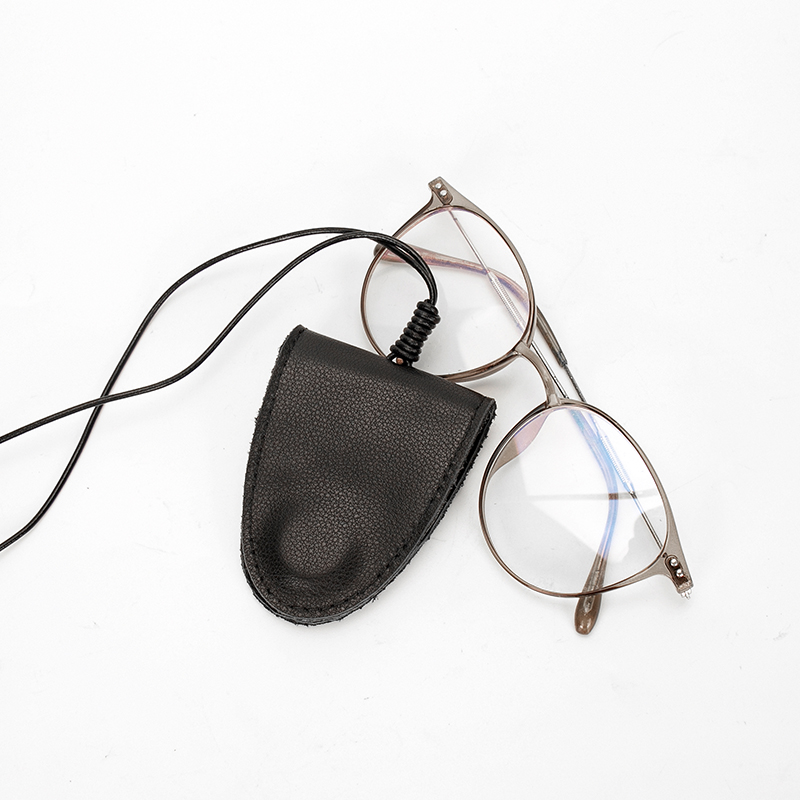 头层牛皮眼镜挂夹扣