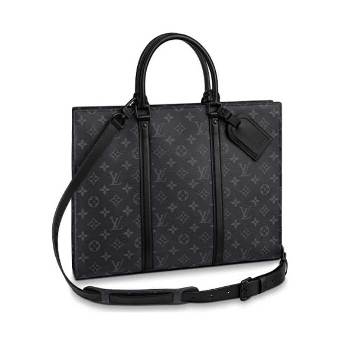 99新 LouisVuitton/路易威登 98新黑花Sac男士8939公文包手提包