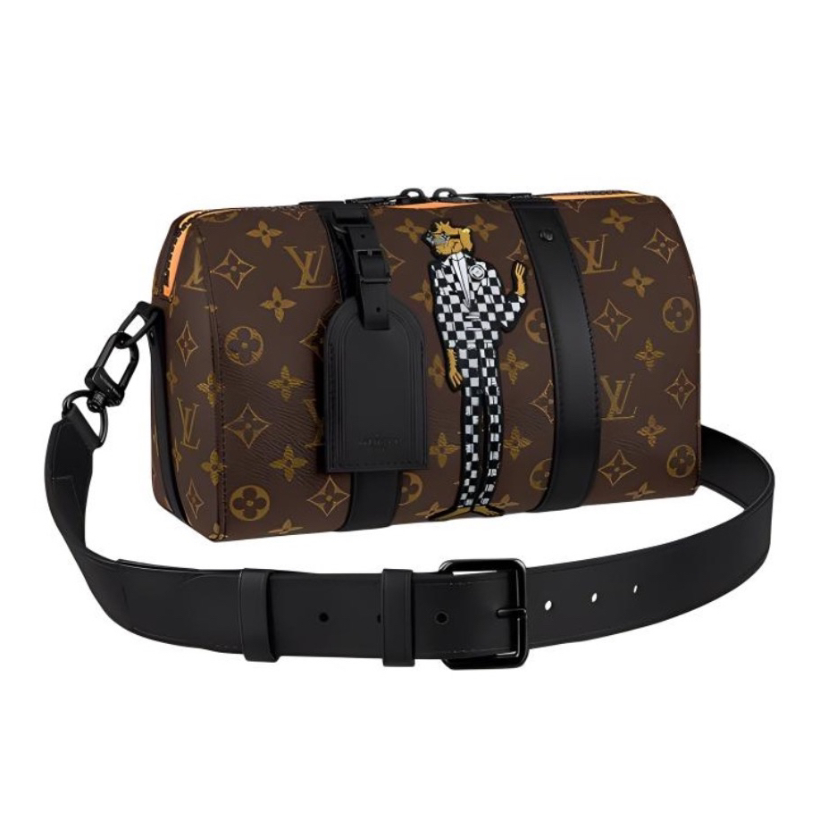 99新 LouisVuitton/路易威登 98新6303狼人玩偶Citykeepall斜挎包
