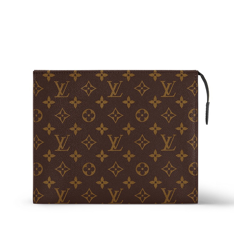 99新 LouisVuitton/路易威登 棕色老花拼皮1909男士洗漱包手拿包