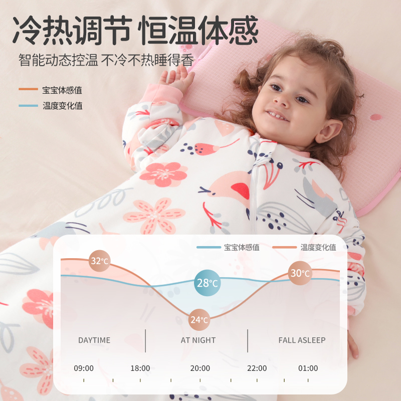 婴儿睡袋秋冬款儿童防踢被恒温宝宝睡袋新生儿秋冬薄夹棉防踢神器