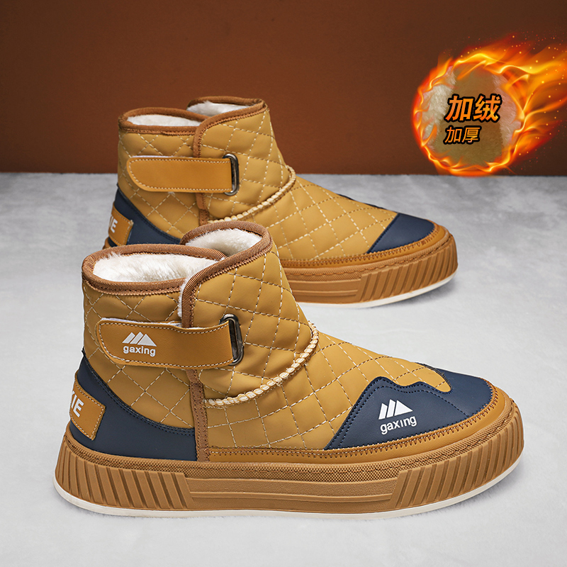 回力新雪地靴男冬季加绒加厚保暖防水防寒皮毛一体厚底短靴棉鞋靴