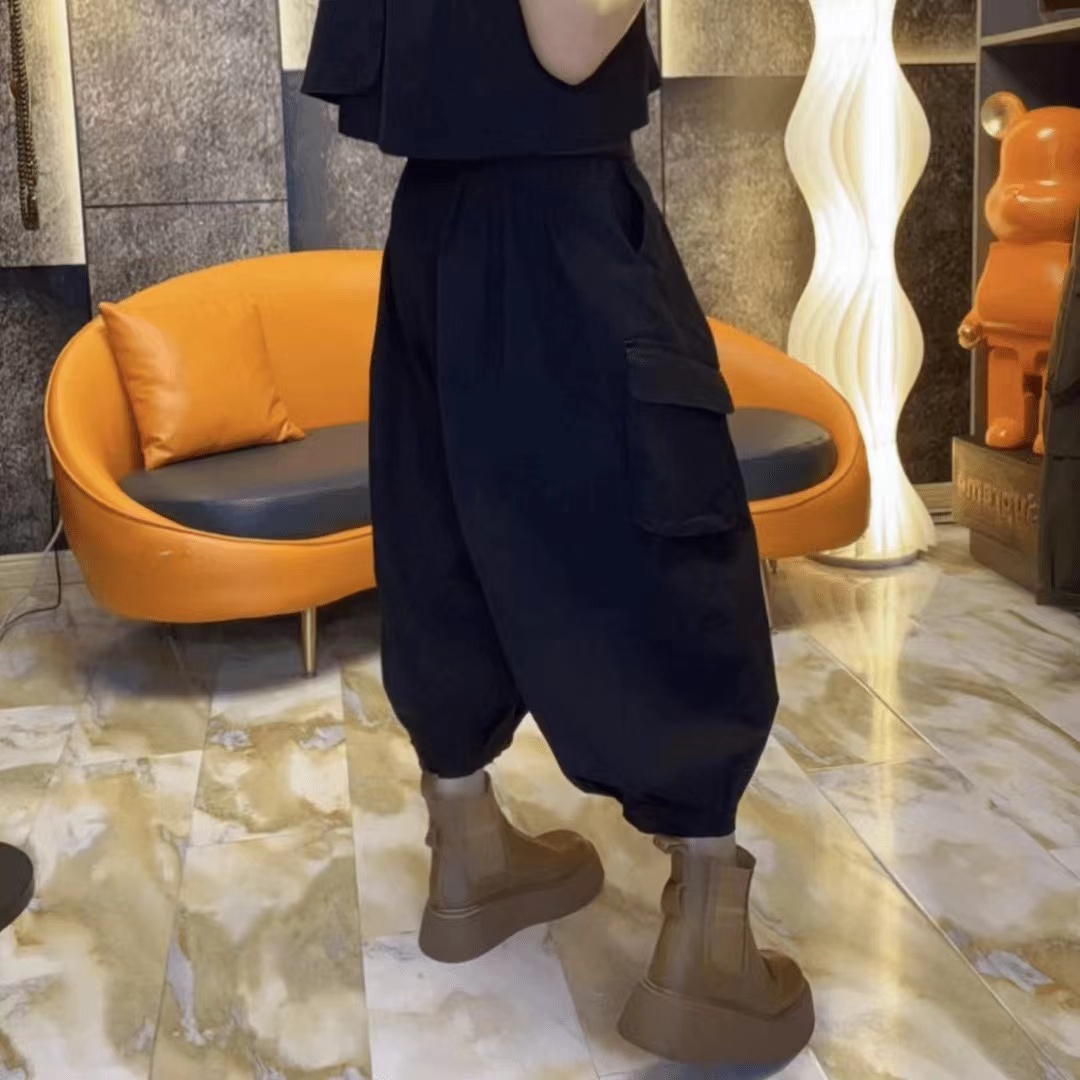 时尚百搭休闲九分裤-6076