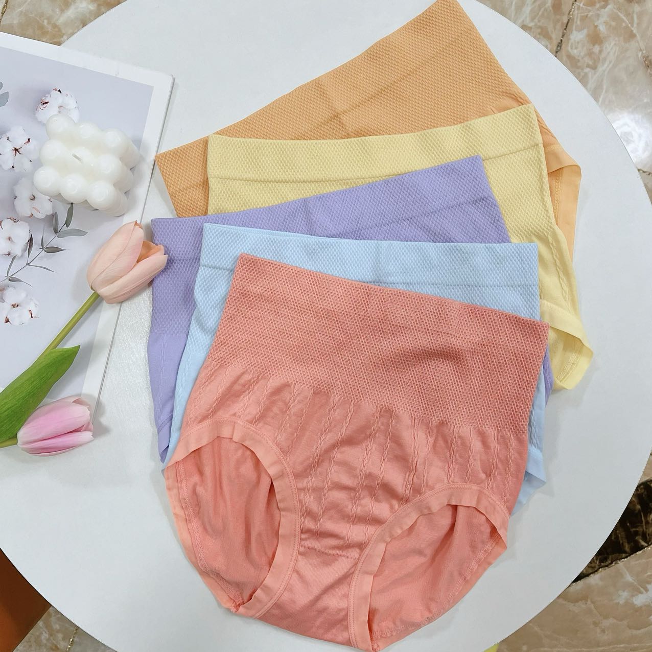 【5条装】新款纯色高腰艾草温变底裆高弹柔软舒适透气