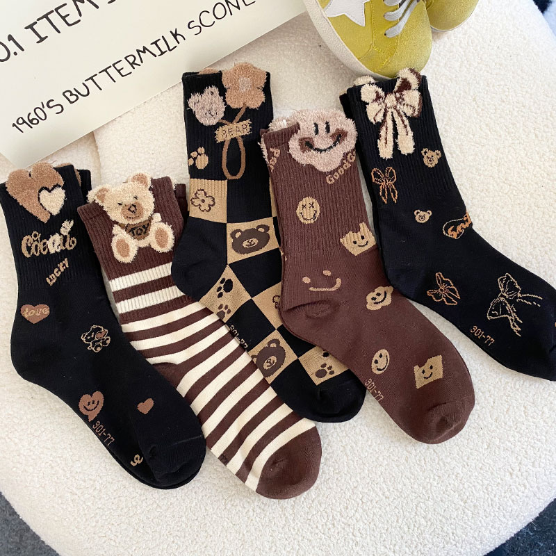 秋冬袜子女袜中筒袜百搭ins潮流堆堆袜网红季羽毛纱长袜冬季棉袜