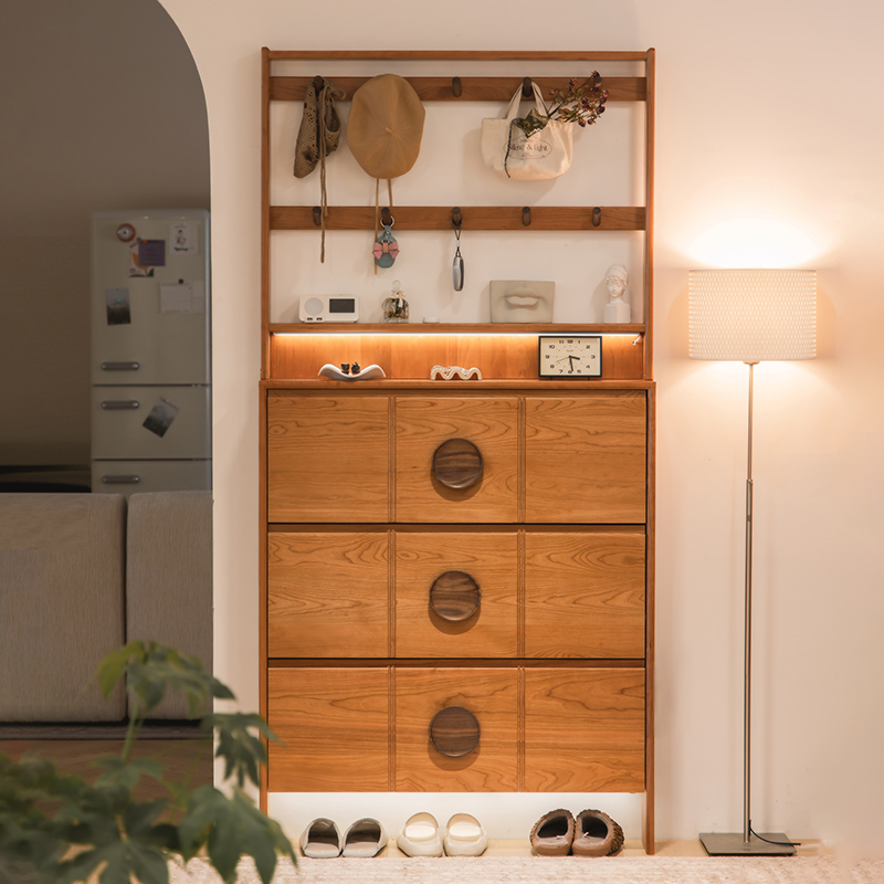 木邻方圆鞋柜超薄翻斗鞋柜家用门口入户玄关柜客厅收纳阳台储物柜