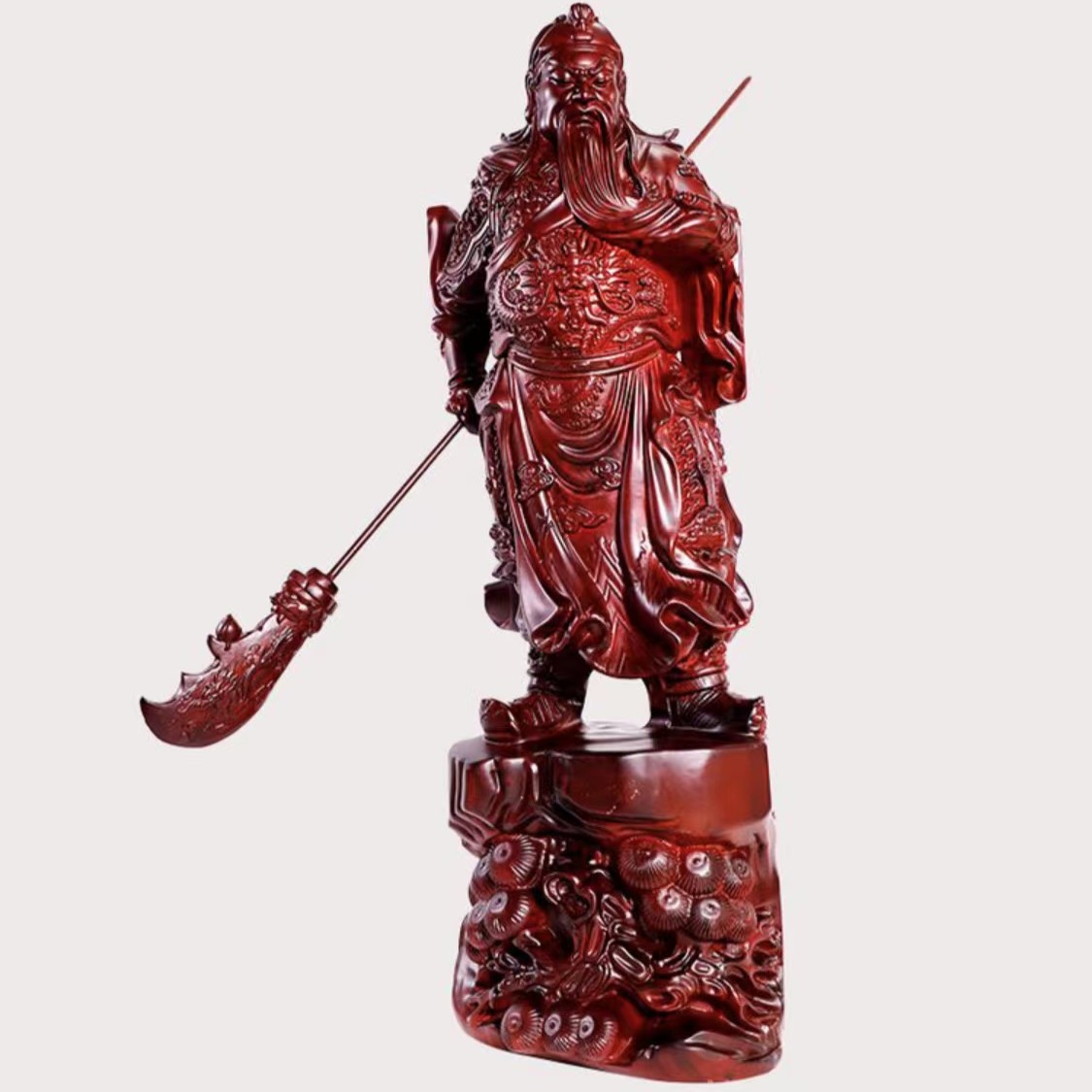 血檀关公木雕摆件工艺品家居办公室装饰摆设送礼品