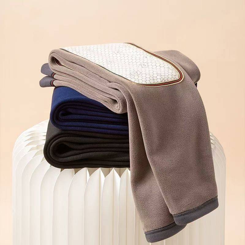 冬季加厚打底裤加绒护腰秋裤 男士保暖裤护膝羊绒棉裤打底