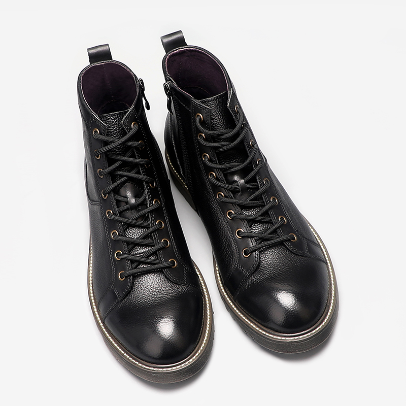 8252马丁靴男短靴休闲高帮皮鞋男青年工装靴皮靴型男靴子英伦风潮