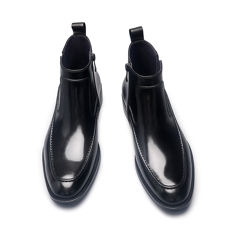 秋冬新款男士时尚休闲真皮潮流短靴英伦高帮百搭复古切尔西靴皮靴