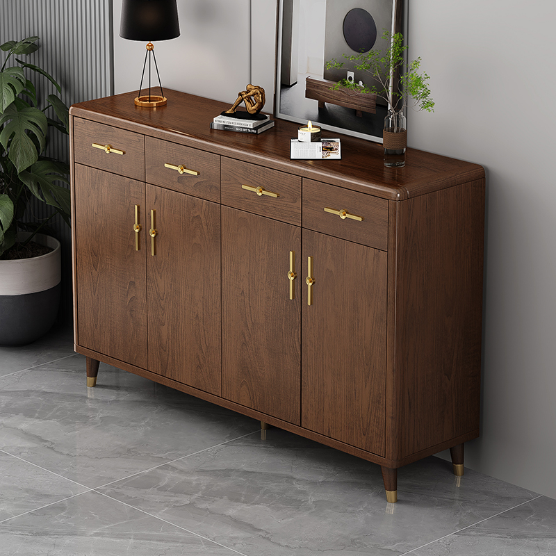 新中式鞋柜家用门口全实木玄关柜入户门厅柜大容量隔断大容量鞋柜