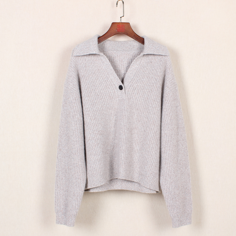 【扶苏】康赛妮羊绒翻领女24年秋冬新款长袖毛衣