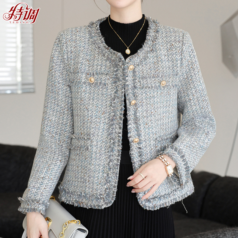 年轻妈妈秋装气质小香风外套女中年小个子时尚开衫中老年春装新款