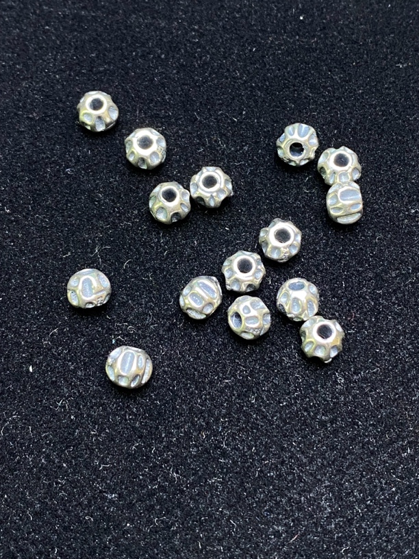 925银银制品 复刻百香银配珠隔珠一对6*5咪（2颗一组）