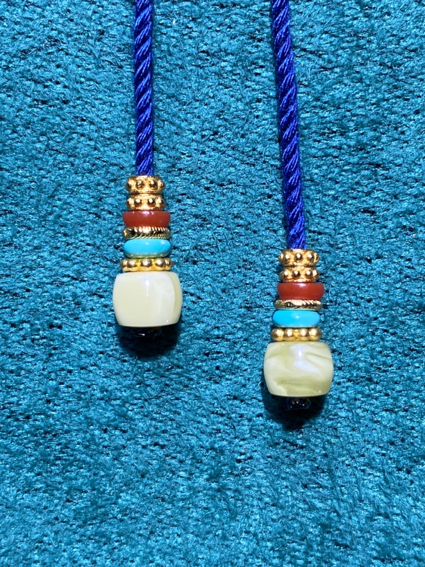 原矿蜜蜡925银6咪文玩弟子珠（一套）