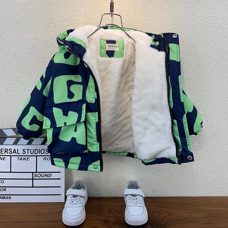 【小扬哥推荐】男童加绒外套秋冬新款洋气冬季加绒加厚宝宝棉服