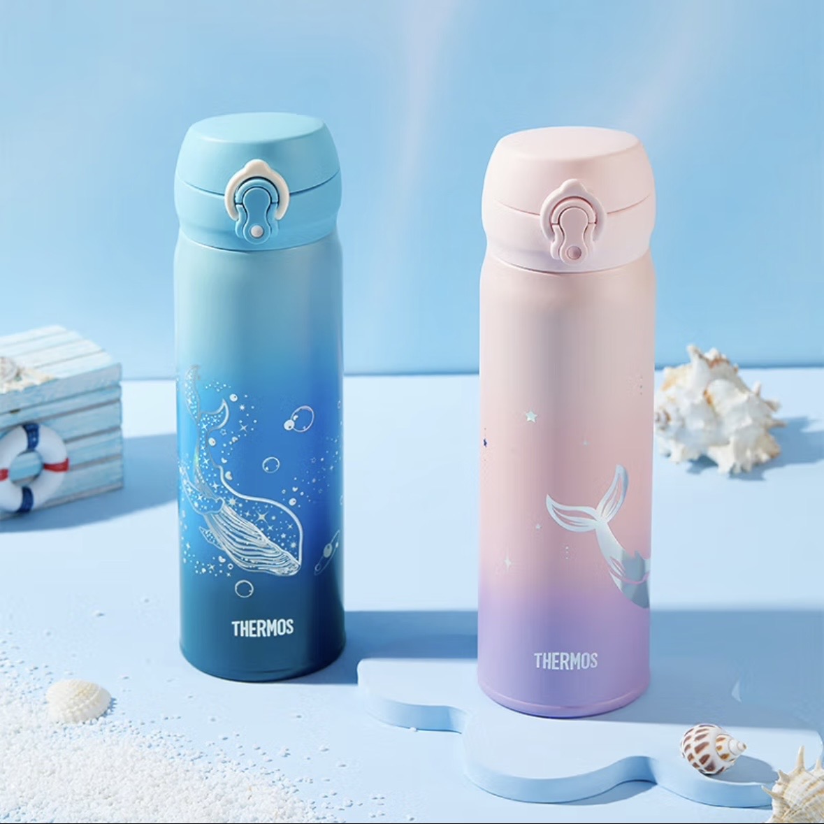 【A等品微瑕】膳魔师JNL-505S-Plus不锈钢保温杯500ml 粉海洋 