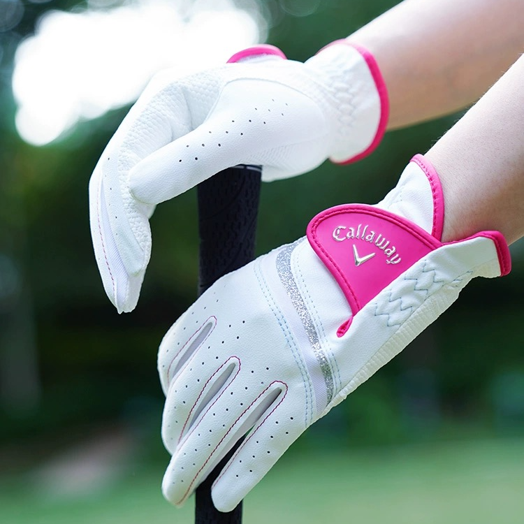 卡拉威白色舒适高尔夫手套女夏季柔软双手套耐磨防滑运动女款透气