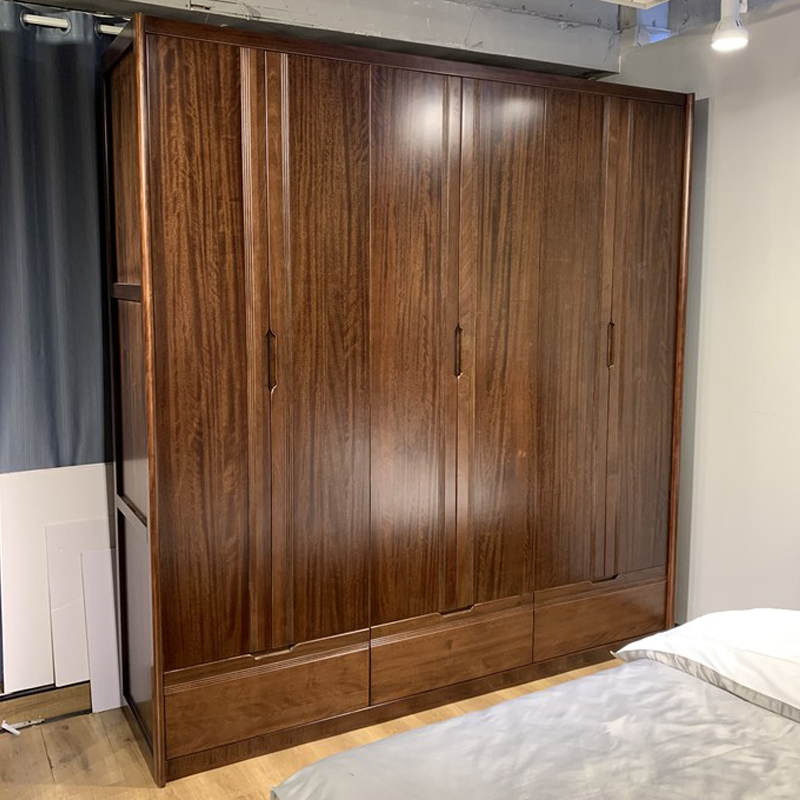 【店铺招牌】胡桃木实木紫金檀色大衣橱储物家用实木衣柜