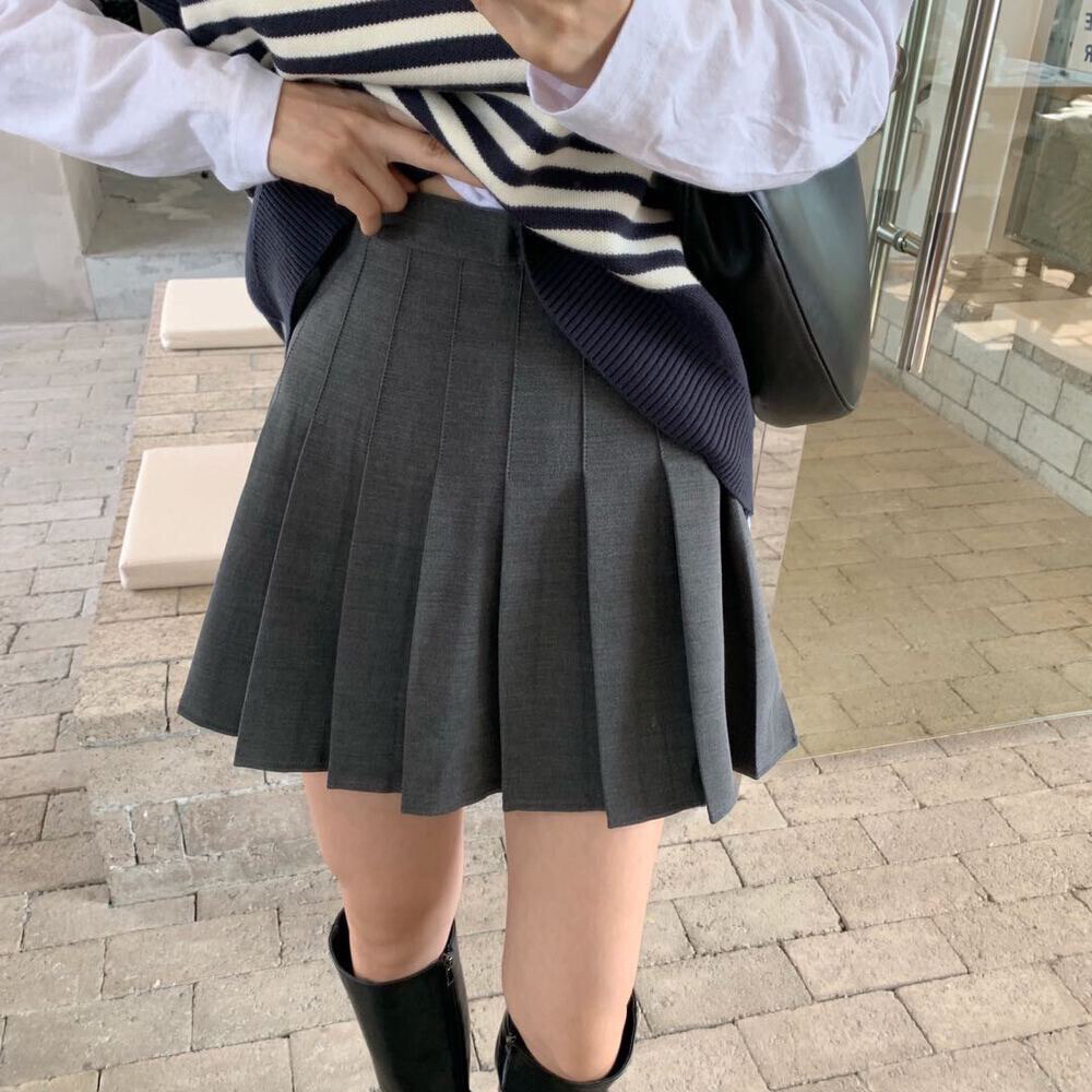 高腰百褶裙百搭百褶裙JK裙ins风防走光显瘦