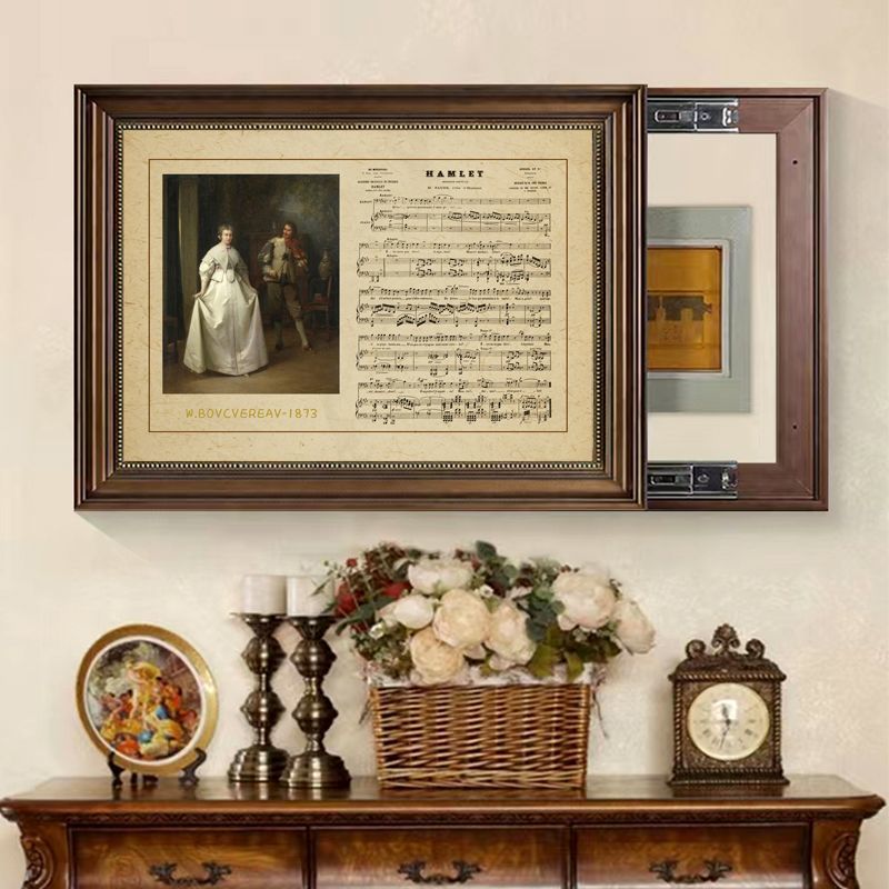 美式复古音乐液压电表箱装饰画遮挡多媒体箱电闸箱空开箱配电箱