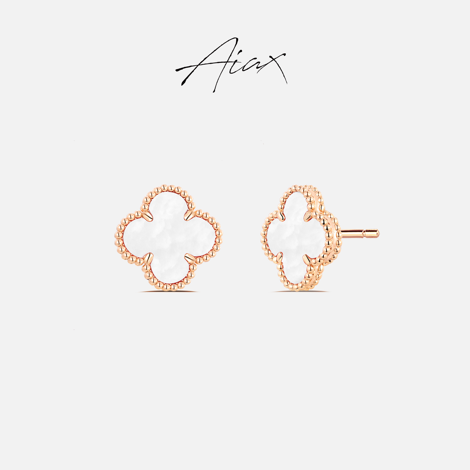 铜合金耳饰 轻奢气质时尚感百搭精致经典小号四叶耳环TSL1491