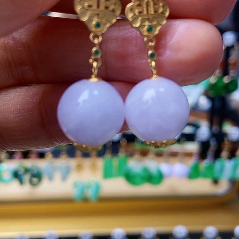 【闪购商品】翡翠耳饰银S925镶嵌