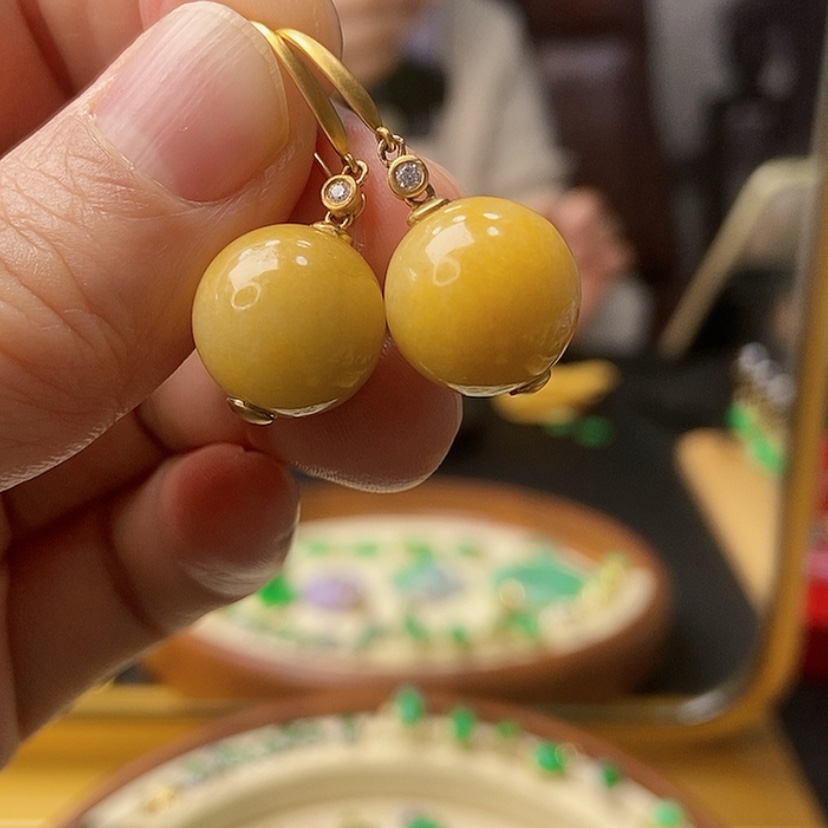 【闪购商品】翡翠耳饰18K金镶嵌