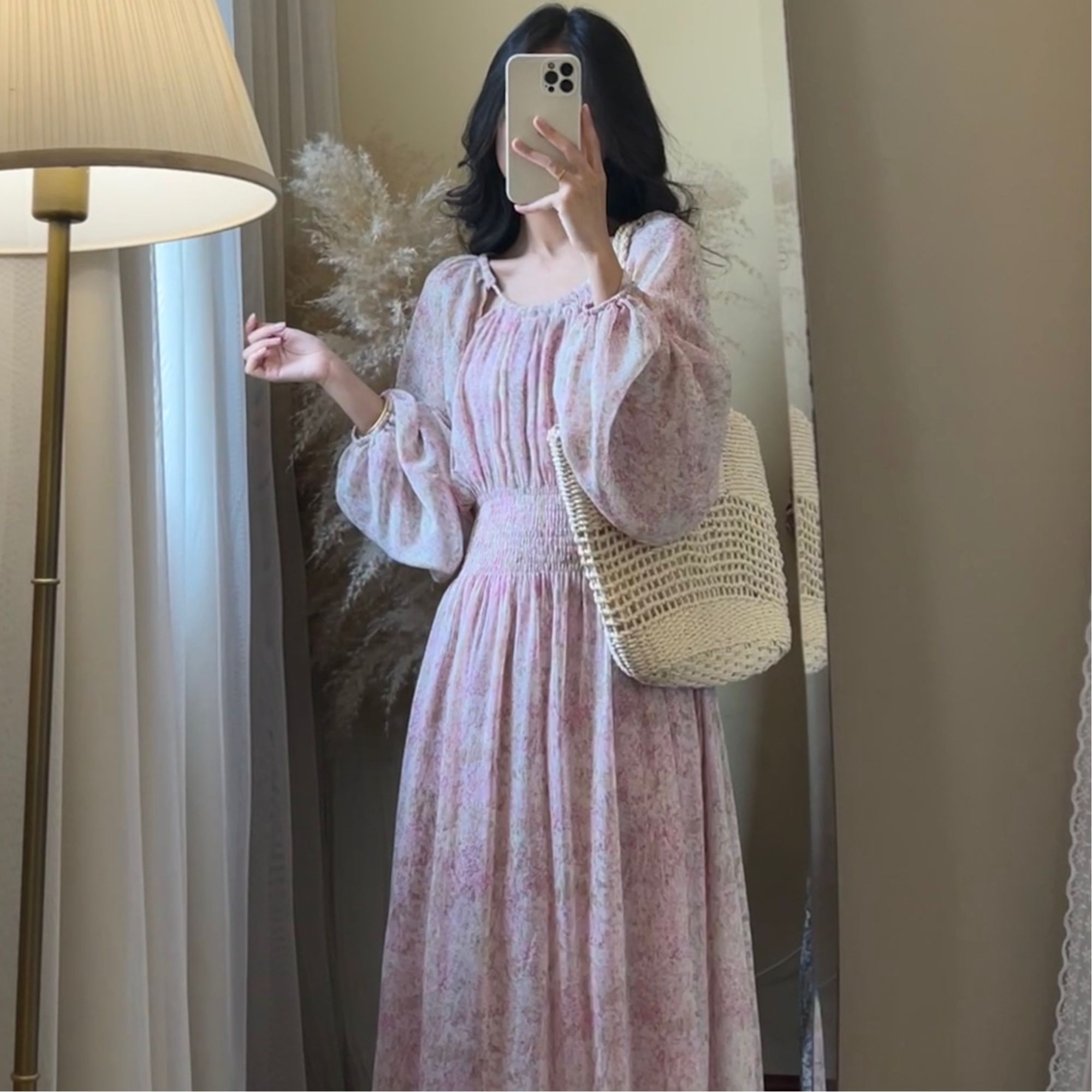 【ROUROU】可可西里｜ 温柔风镂空仙气碎花女装连衣裙Ro-2476