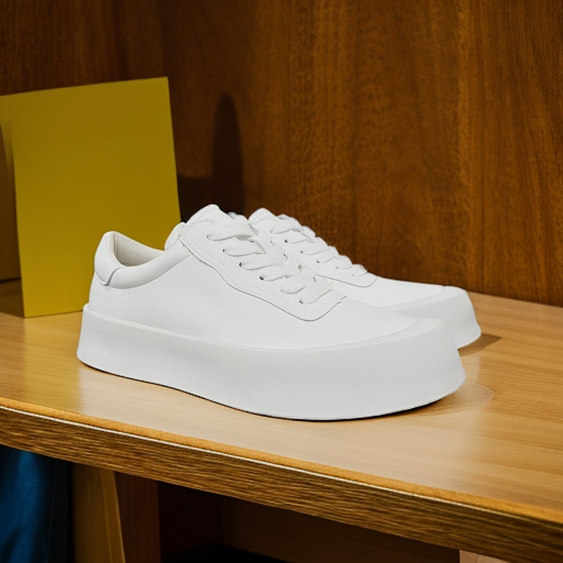 厚底系带时尚秋季白色百搭男士潮流小白鞋韩版潮流低帮运动鞋潮鞋