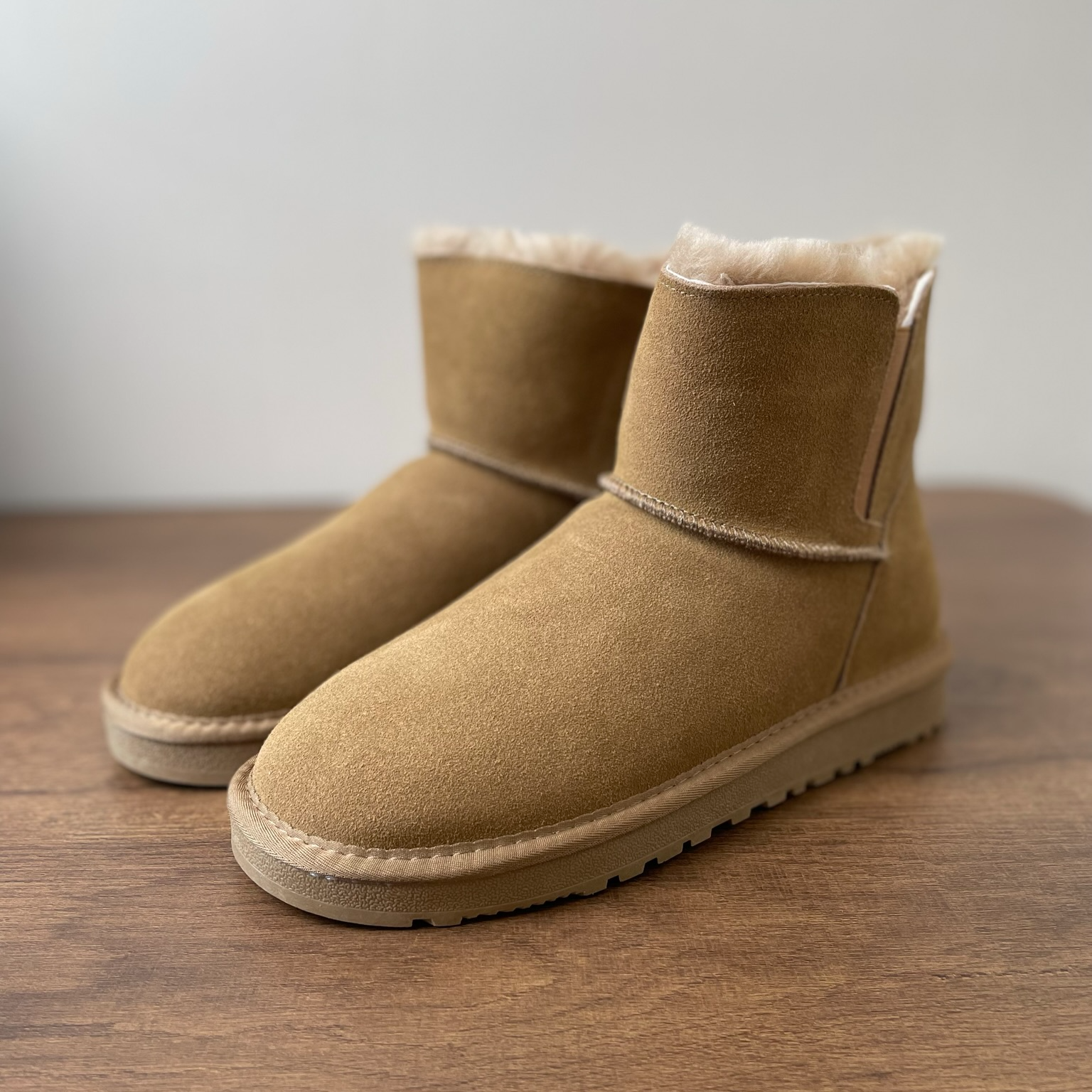 【帝朝阳】反季清仓6折！真皮全羊毛！皮毛一体！雪地靴男高筒真皮休闲