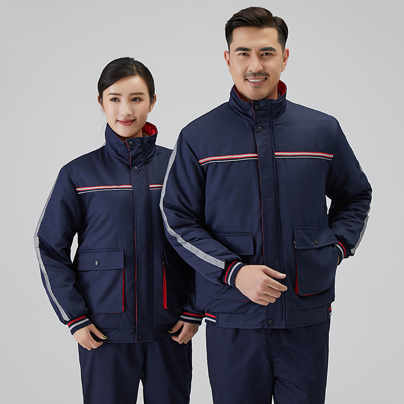 防静电劳保棉服男耐磨加厚防寒加绒工地长袖棉衣冷库棉袄防风保暖