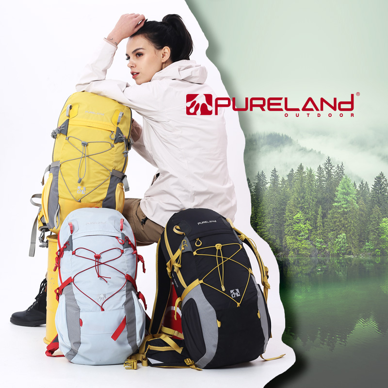 pureland/普尔兰德30L户外登山超轻大容量防水耐磨双肩包旅行背包