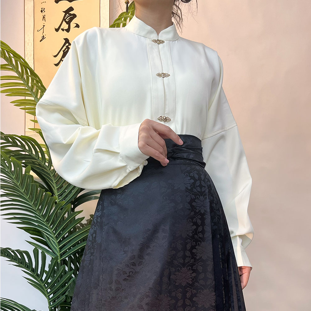 汉襕庭原创明制汉服 新中式立领【衬衣】对襟杉日常气质百搭秋冬款