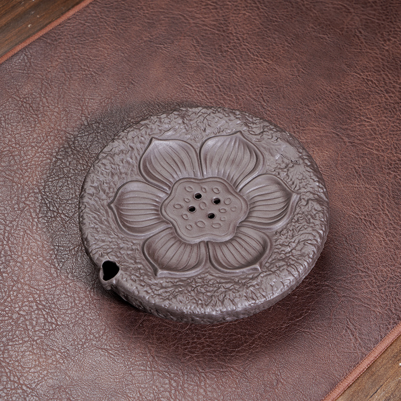 紫砂荷花壶承圆形壶垫简约干泡盘储水式