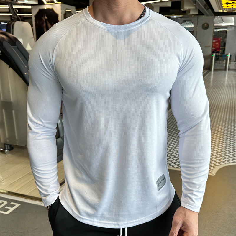 终极支撑 男士运动健身上衣跑步训练服秋冬长袖T恤速干紧身衣冬季