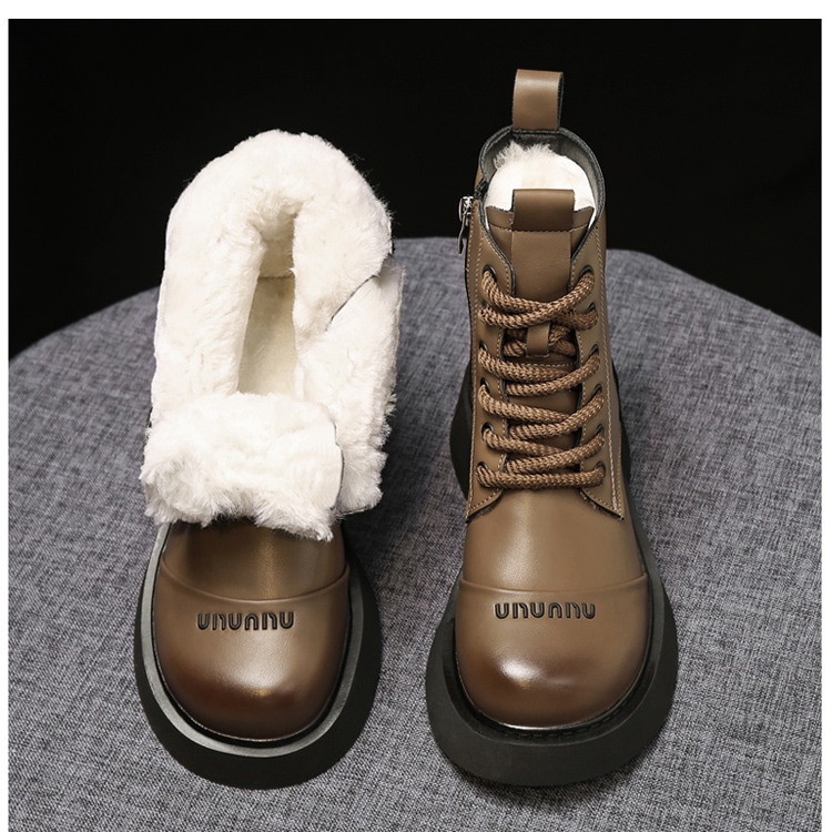 秋冬季回力休闲马丁靴女2023冬新款加绒加厚雪地靴时尚百搭厚底英