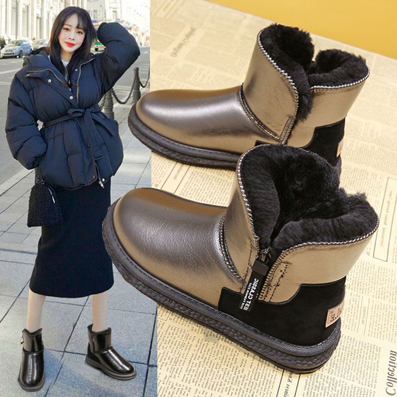 秋冬季回力休闲新款时尚雪地靴女耐磨加厚软毛百搭潮流短筒棉靴厚