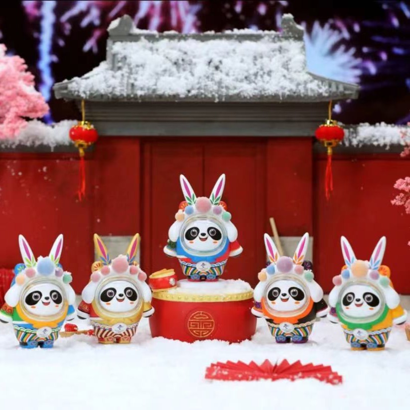 【拆盒】吉祥物兔墩墩盲盒摆件冰墩墩兔年版公仔玩具盲盒