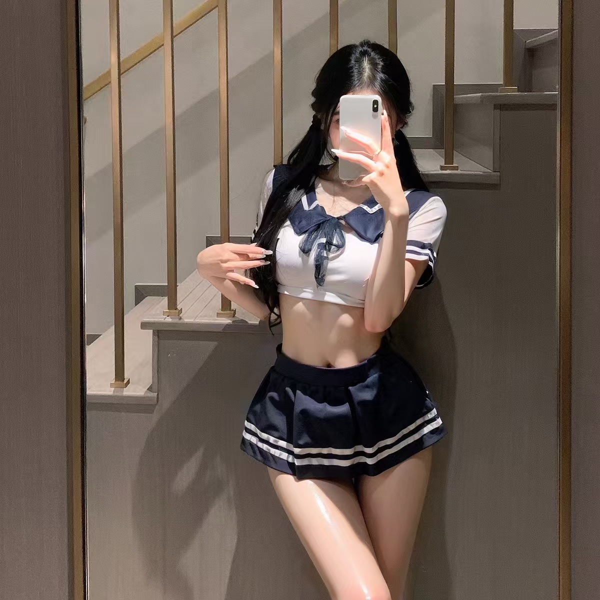 性感学生装女性感清纯jk制服水手服纯欲红玫瑰精油后妈裙性感睡衣