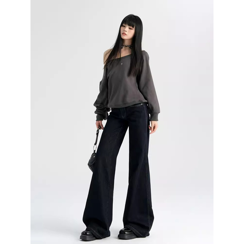 氧汐辣妹复古微喇叭牛仔裤女秋季2024新款百搭显瘦垂感拖地马蹄裤