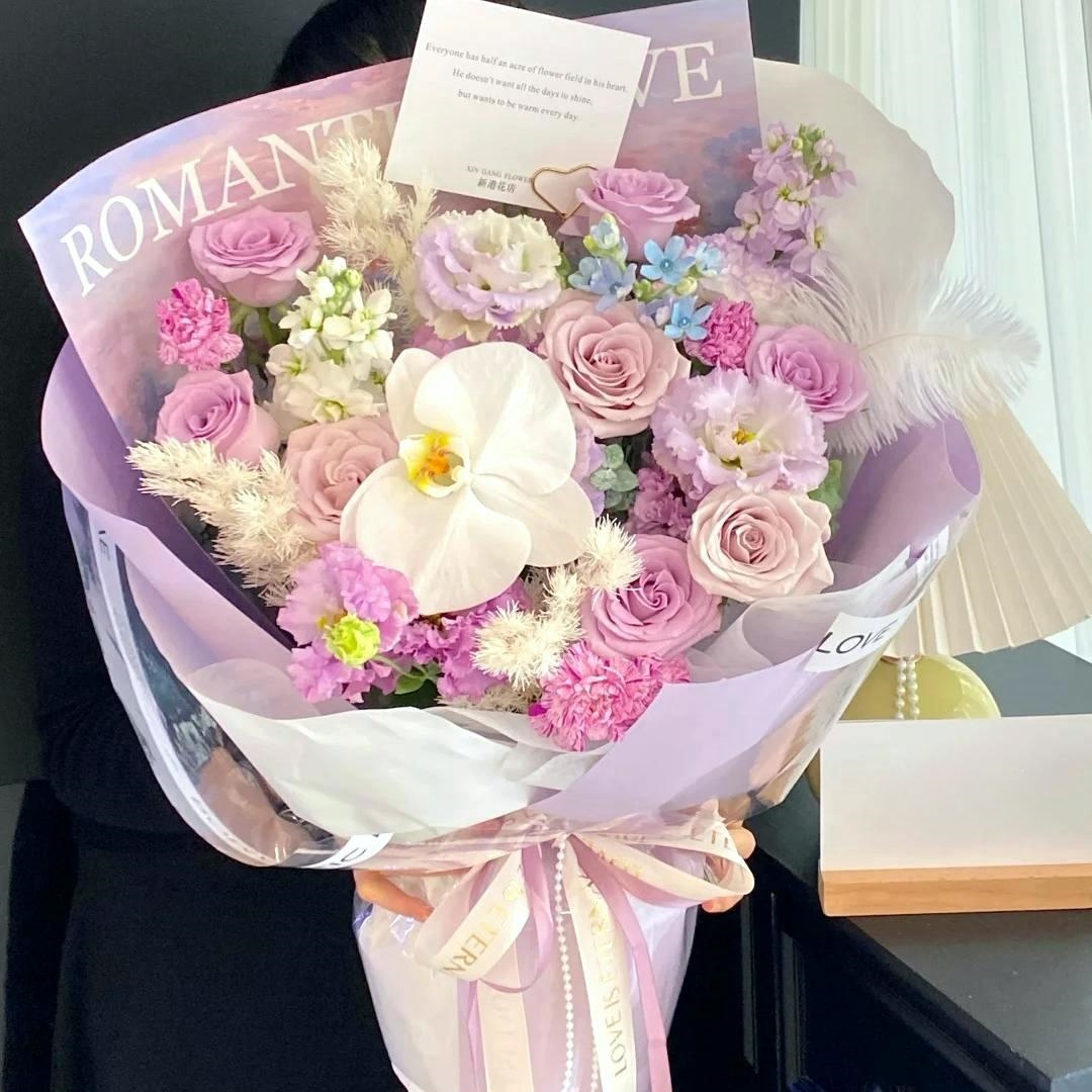 紫色经典·【浪漫与共】紫玫瑰混搭鲜花束告白约会礼物送闺蜜爱人长辈探望百搭不出错同城小时达ZB全国外卖