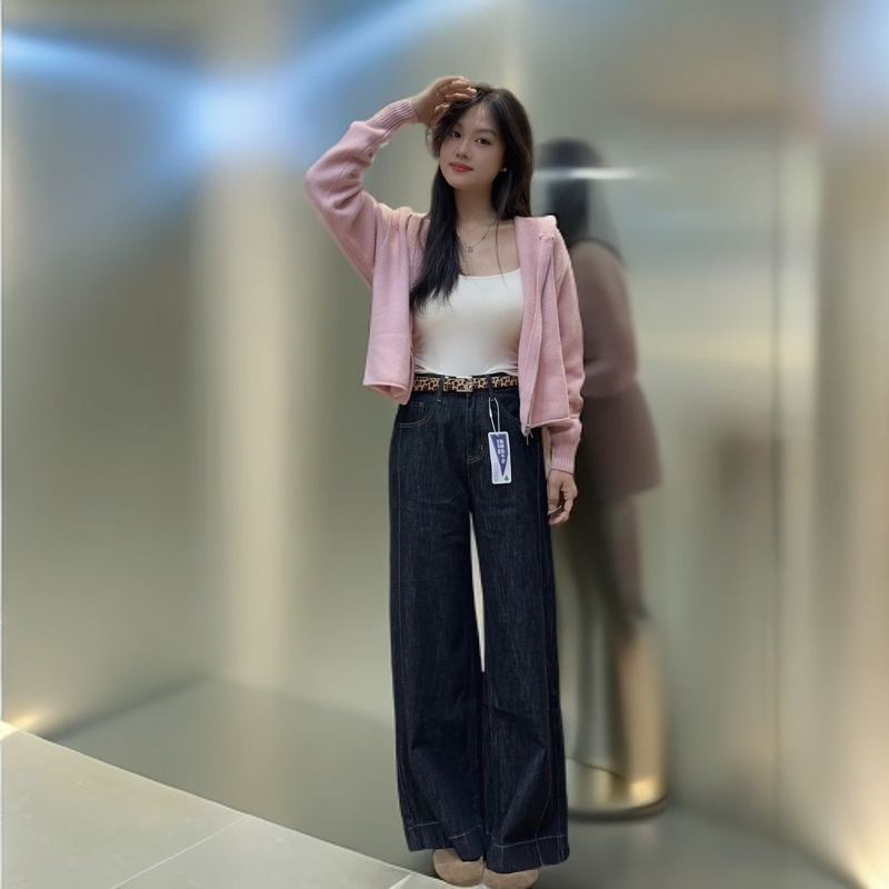 宽松连帽拉链全羊毛开衫短款秋冬毛衣外套女针织新款时尚百搭上衣