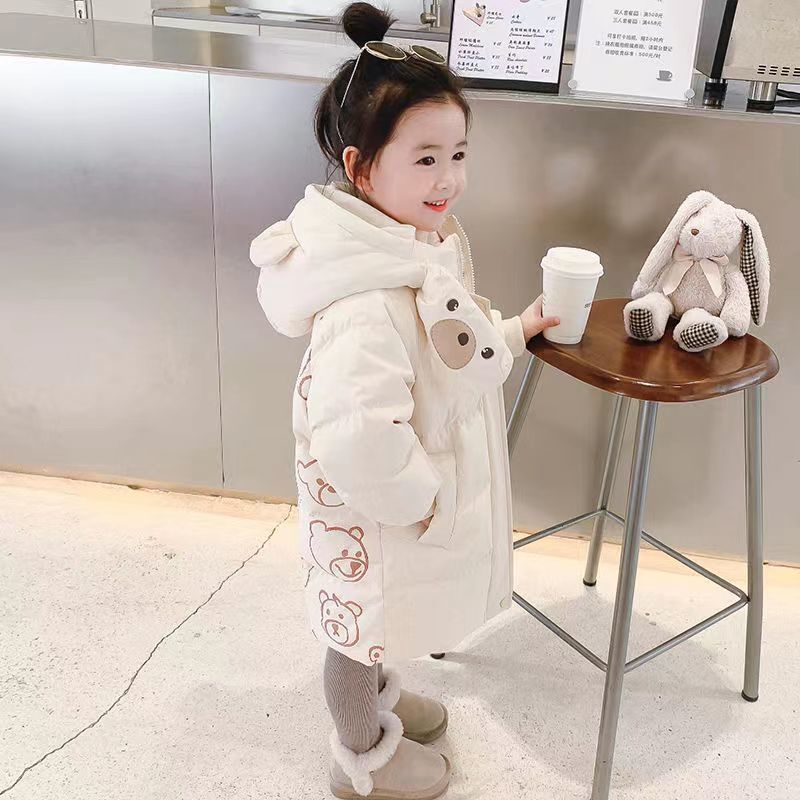 波司澄羽绒服女童羽绒服中长款2024冬装新款时尚小宝宝防风韩版儿