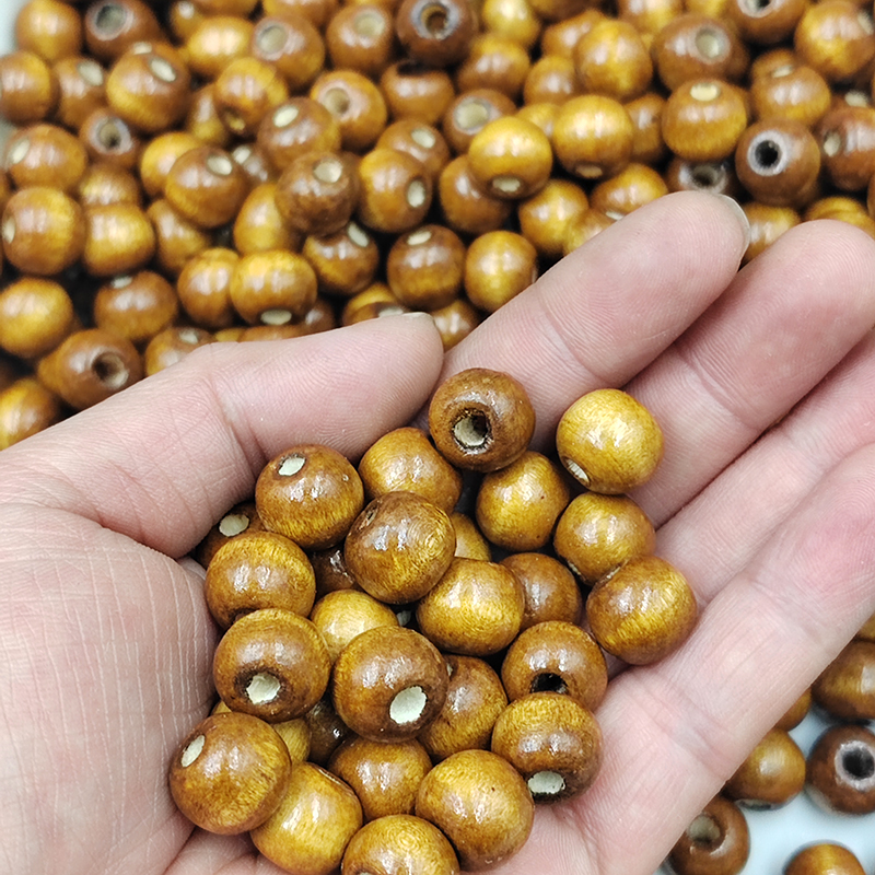 【按斤卖】彩色木珠手工diy木珠枫木珠12mm花杆串珠圆珠 幼儿园环创