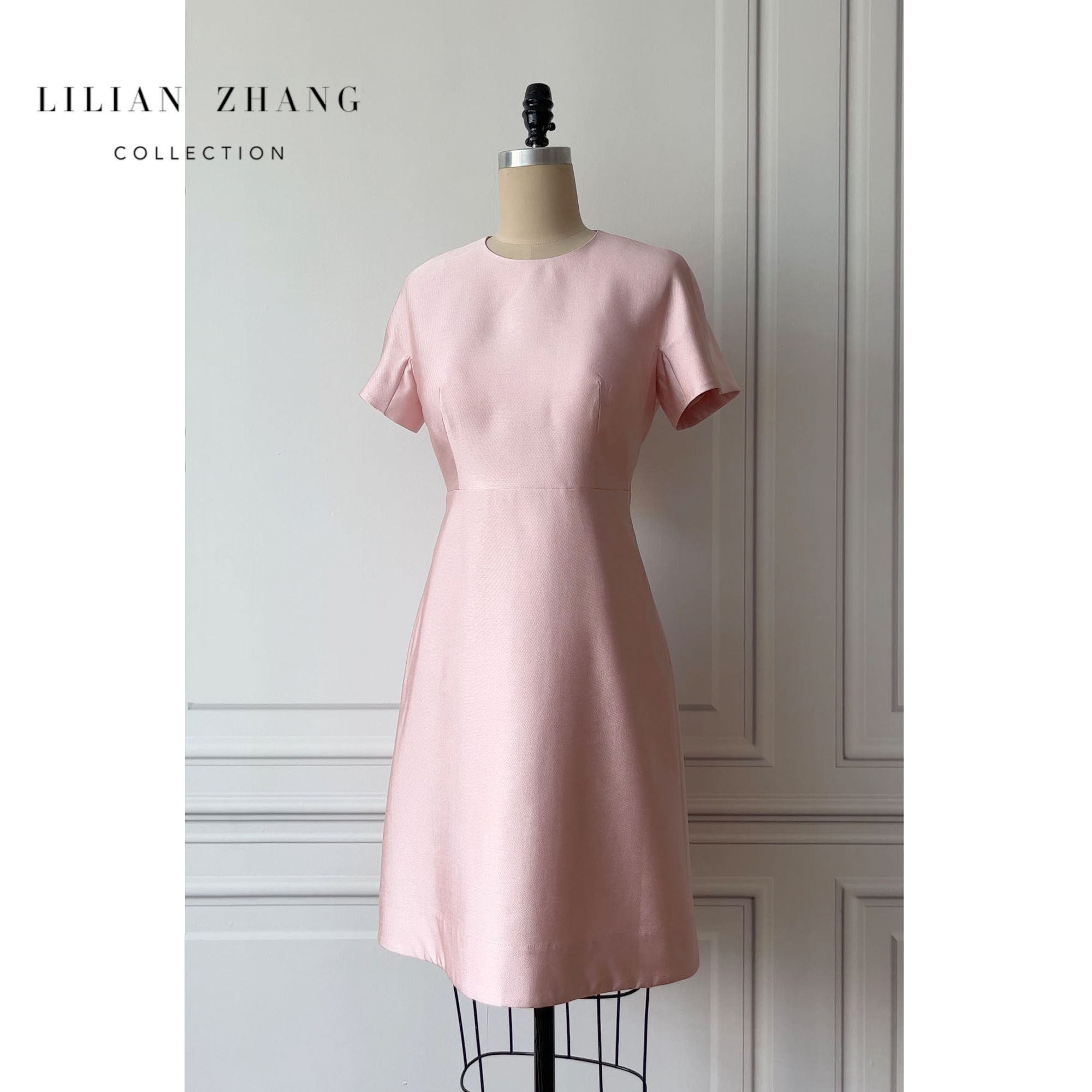 C—定制—轻礼服——Lady挚爱、法式圆领A摆连衣裙女装连衣裙 2301059