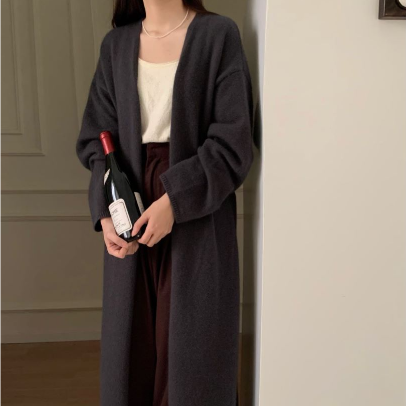 【素简.880170】秋冬新款简约长款大衣百搭高级感韩版羊毛衫